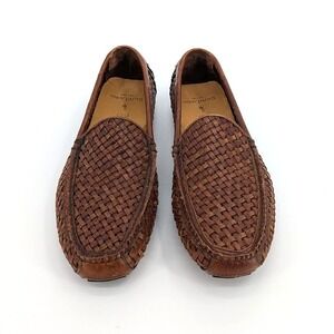 Polo Ralph Lauren Mens Brown Woven Leather Driving Loafers Size 10D